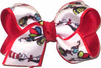 Toddler Dr Seuss Cat in the Hat Thing 1 Thing 2 over Poppy Double Layer Overlay Bow